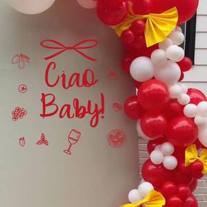 lot 8133 image: Capiont Ciao Baby Italian Themed Baby Shower Decoration Decal