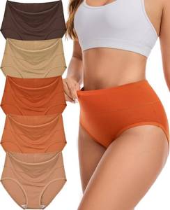 lot 8136 image: Siyaluens Womens High Waisted Cotton Briefs, 95% Combed Cotton, 5% Spandex