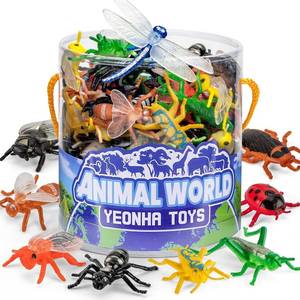 lot 8140 image: Yeonha Toys 60 Piece Mini Plastic Insect Toy Figures Set