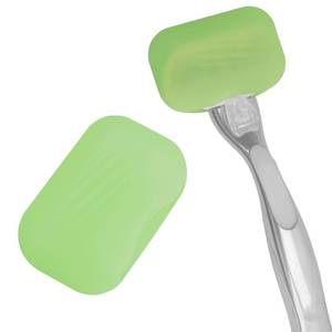 lot 8144 image: LUEXBOX 2 Pack Silicone Razor Blade Covers Travel Case Green