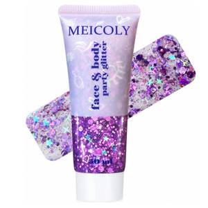 lot 8147 image: MEICOLY Purple Chunky Face Body Glitter Holographic Sequins