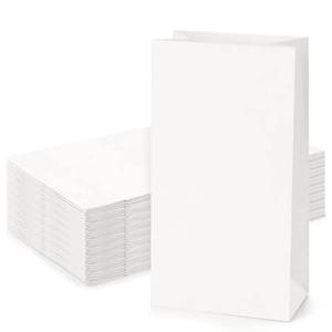 lot 8177 image: SHOPDAY Paper Lunch Bags 4lb 100 Pack White 5 x 2.95 x 9.45 Inch