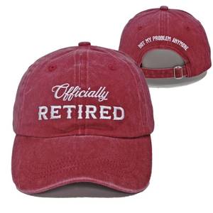 lot 8190 image: Giavuwn Charcoal Gray Washed Denim Baseball Cap Officially Retired Embroidered