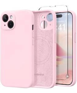 lot 8191 image: SuydanBox Silicone Magnetic Case for iPhone 15 Plus Chalk Pink
