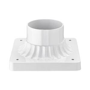 lot 8208 image: Darkaway Outdoor Post Light Base Mount Pier Adapter White 5.5 x 5.5 Inch