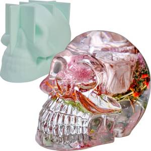 lot 8215 image: FaitmainX Extra Large 3D Skull Silicone Resin Mold for Epoxy Casting