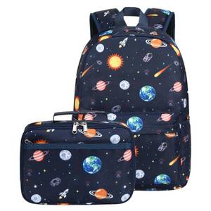 lot 8218 image: CAMTOP Kids Backpack with Lunch Box Set Blue Planet