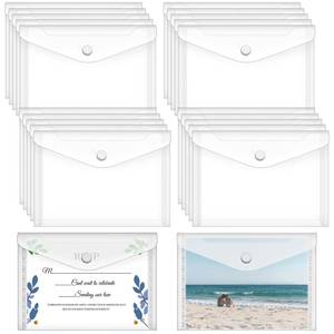 lot 8223 image: Vmiapxo Small Clear Plastic Envelopes With Snap Closure 4 x 6 Inch 20 Pack