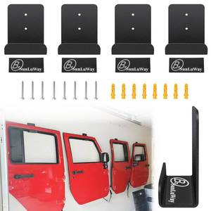 lot 8235 image: Sunluway Wall Mount Door Hanger Heavy Duty for Jeep Wrangler JK JL TJ YJ CJ
