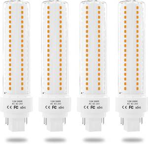 lot 8238 image: Lustaled GX24q 4-Pin LED Bulb 12W 3000K Warm White 4-Pack