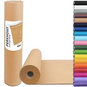 lot 8257 image: PerkHomy Brown Kraft Paper Roll 17.5 x 1,200 (100 ft) 70GSM
