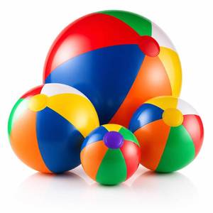 lot 8277 image: Bedwina Inflatable Beach Balls 4-Pack Rainbow 6, 12, 16, 24 Inch