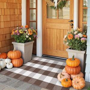 lot 8283 image: KIMODE Buffalo Plaid Front Door Mat Reversible 24 x 51 Inch
