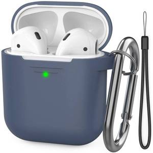 lot 8294 image: AhaStyle Silicone Case for Apple AirPods 1 & 2 with Carabiner and Hand Strap