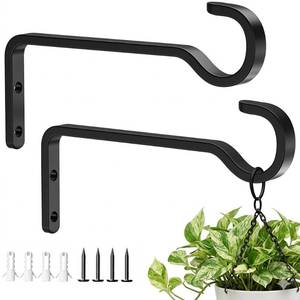 lot 8303 image: Saffruff Plant Hanger Wall Hook 2-Pack 5.7 Inch Iron