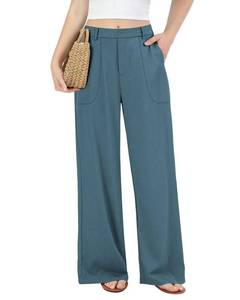 lot 8314 image: JEKAOYI Womens Linen-Cotton Wide Leg Pants Elastic Waist Pull On