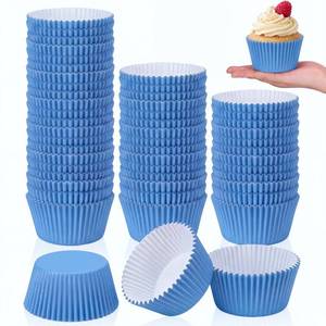 lot 8327 image: Qinyoung Jumbo Blue Greaseproof Cupcake Liners 100 Count