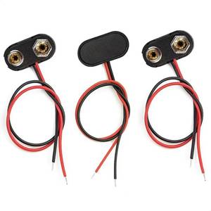 lot 8328 image: California JOS 9V Battery Connector 3 Pcs Hard Plastic Shell T-Type Snap Clip