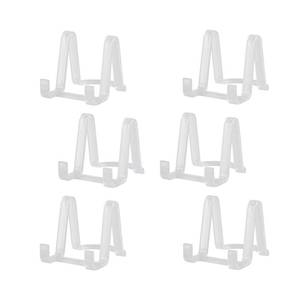 lot 8331 image: Artliving Plate Display Stands Easel Holder 3-Inch Plastic Clear 6-Pack