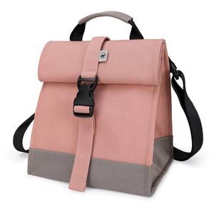 lot 8332 image: Sunny Bird Insulated Rolltop Lunch Bag, Pink