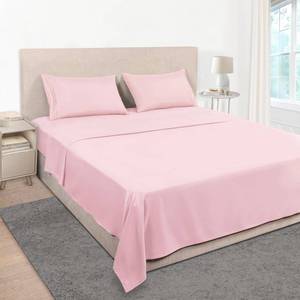 lot 13604 image: Mejoroom Queen Sheet Set 4 Piece Microfiber Blush Pink
