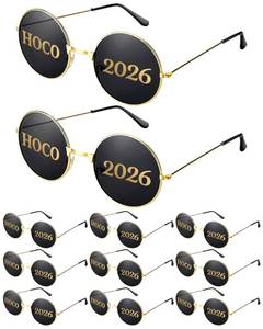 lot 13607 image: Flutesan Homecoming Sunglasses 2026 Black Gold 24 Pairs Party Favor Set