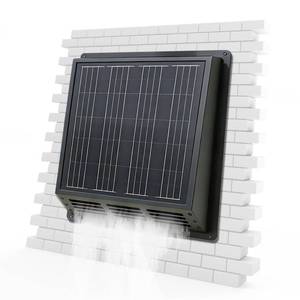 lot 13611 image: KingMiKi Solar Exhaust Fan 25W 2500 RPM 430 CFM Black