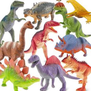 lot 13616 image: Beetots Realistic Plastic Dinosaur Figures 10 Pcs 7-8 Inch Set