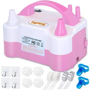 lot 13620 image: YEPVIE Electric Balloon Pump 600W Portable Balloon Inflator 2 Modes Pink