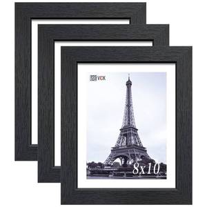 lot 13644 image: VCK 8x10 Black Wood Picture Frame 3 Pack
