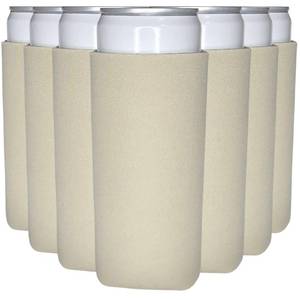 lot 13660 image: TahoeBay Slim Can Cooler Sleeves Blank 12-Pack Champagne Beige