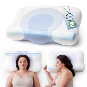 lot 13667 image: Bedsure Cervical Neck Pillow Memory Foam Double-Sided OLoop  Retail $119.99