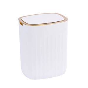 lot 13673 image: ELPHECO Waterproof Motion Sensor Trash Can 3.5 Gallon Golden