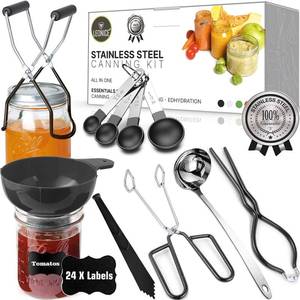 lot 13676 image: LEONICE Home Canning Starter Kit Stainless Steel Full Set