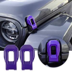 lot 13696 image: Voodonala Hood Latch Covers Purple ABS 2 Pcs For Jeep Wrangler JL JLU Gladiator