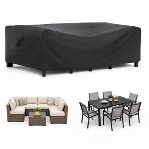 lot 13720 image: BROSYDA Waterproof Patio Furniture Cover 108L x 82W x 28H Black