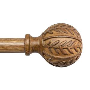 lot 13727 image: QDWIS Adjustable Wood Curtain Rods 66 to 120 Inch 1 Inch Diameter
