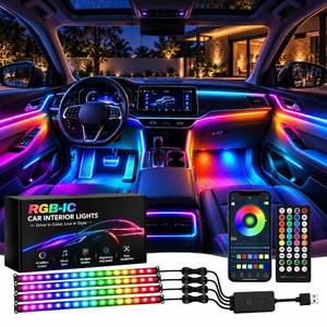lot 13737 image: EJs Super Car LED Car Interior Light Strip with USB Adapter 16 Million Colors