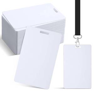 lot 13741 image: Tinlade 1000 Pcs Blank PVC ID Badge Cards CR80 30 Mil with Slot Punch