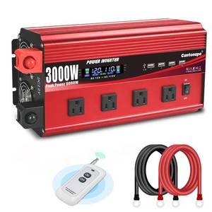 lot 13745 image: Cantonape 3000W Power Inverter 12V DC to 110V120V AC with LCD Display  Retail $139.99