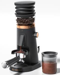 lot 13767 image: AMZCHEF Single Dose Coffee Grinder, 75 Settings, Low Retention, Rose Gold  Retail $159.99