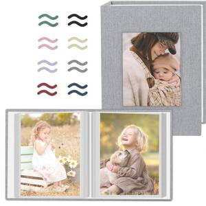 lot 14041 image: Popotop 2 Pack Photo Album 4x6 Linen Slip-In 80 Photos 40 Pockets