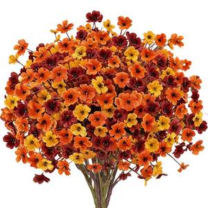lot 14055 image: TURNMEON Artificial Fall Flowers 24 Bundles UV Resistant Outdoor