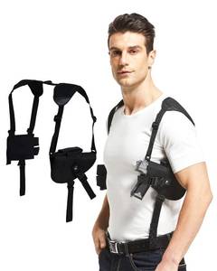 lot 14069 image: OUXWOM Shoulder Holster Fits Compact to Full-Size Handguns with Magazine Pouch