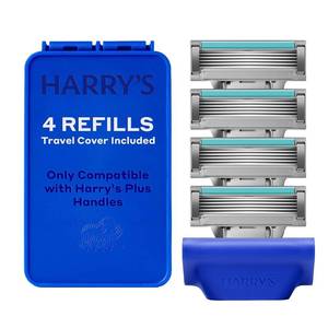 lot 14122 image: Harrys Plus Razor Refill Cartridges 4 Count with Travel Blade Cover