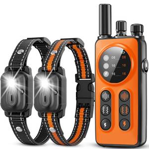 lot 14129 image: CIUZL Dog Shock Collar with Remote for 2 Dogs 3300 FT Range 8-120 Lbs Orange MISSING REMOTE