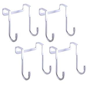lot 14150 image: LunaThreads Stainless Steel Over Door Hooks, 4 Pack