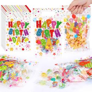 lot 14158 image: Fuutreo Birthday Treat Bags 25 Pcs with Zipper Closure and Clear Front Window