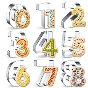 lot 14165 image: FUSOTO Number Cookie Cutters Set 9 Pcs 0-9 3 Inch
