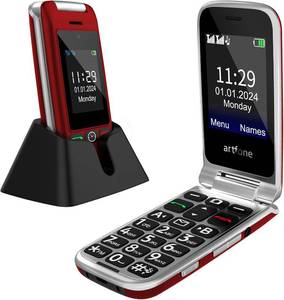 lot 14171 image: Artfone G6 Flip Phone 4G LTE Unlocked Senior Phone Red